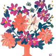 Load image into Gallery viewer, Bright Blooms in Peach Vase