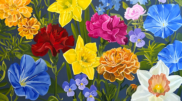 A Custom Floral Painting Inspired by Family Birth Month Flowers