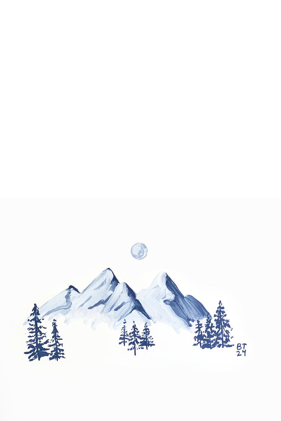 Mountain Range and the Moon