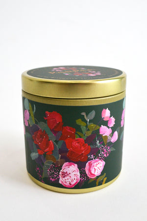 Red Rose Tin Candle
