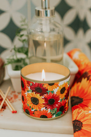 Sunflower Tin Candle
