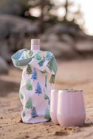 Tahoe Pine Fabric Wine Bag